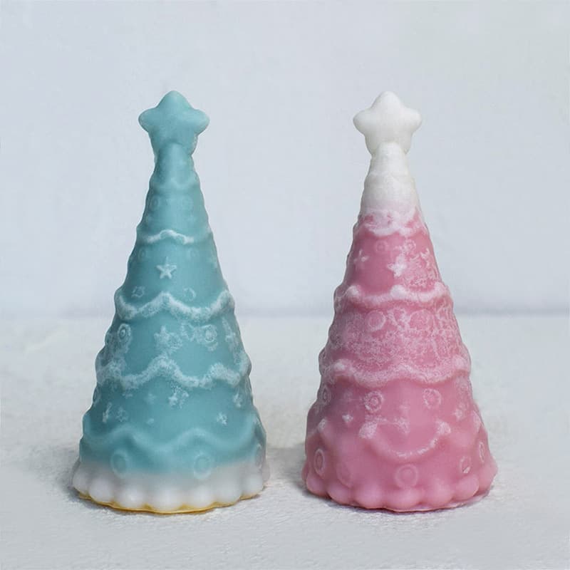 Renshan five-pointed star Christmas tree scented candle silicone mold Christmas plaster ornament Christmas candle mold