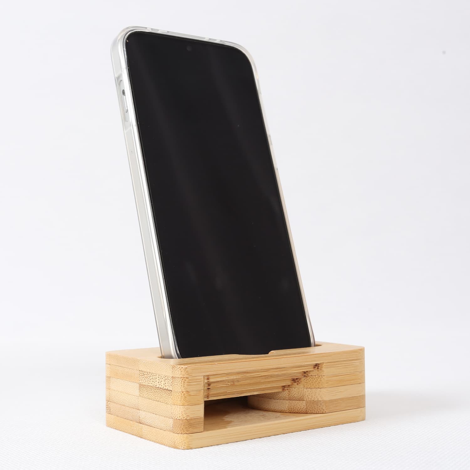 Creative bamboo phone speaker stand, multi-functional lazy phone holder, perfect for holiday gifts.
