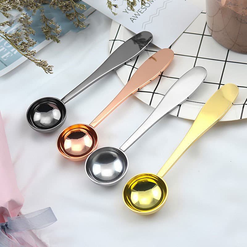Cross-border Stainless Steel Milk Tea Shop Coffee Supplies Bartender Use Bar Tools Coffee Powder Dispenser Instrument Coffee Spoon