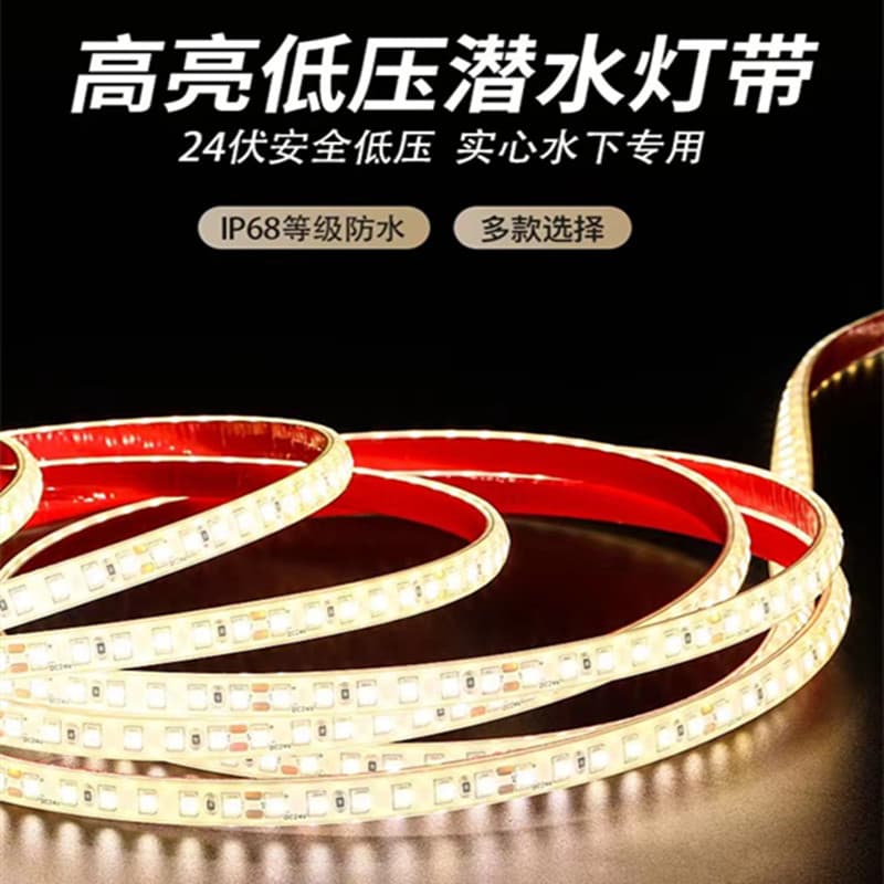 Light strip led light strip low voltage waterproof 24V line light ip68 outdoor fountain swimming pool lighting 12v underwater light strip