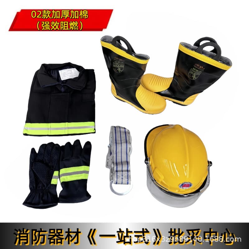 Fire Suit 02 Model Thickened Padded High-Efficiency Flame Retardant Five-Piece Set Six-Piece Set Training Suit Combat Suit Korean-Style Helmet