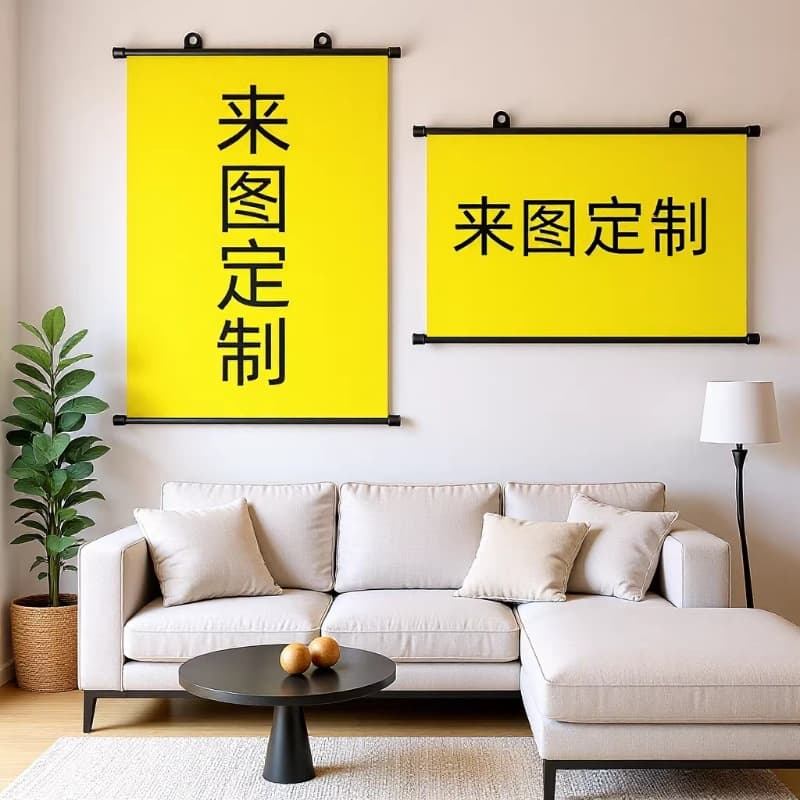 Dropshipping Anime Scroll Fabric Painting Decorative Wall Art for Bedroom Living Room Horizontal or Vertical Options Cloth Poster