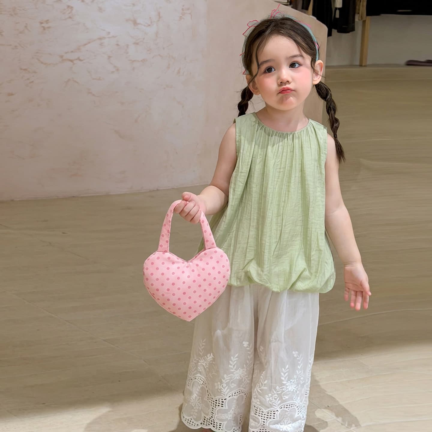 Zheli Kids Girls Set Doll Blouse Summer Thin Casual Children's Clothing A-Class Baby Vest Mosquito-Repellent Pants