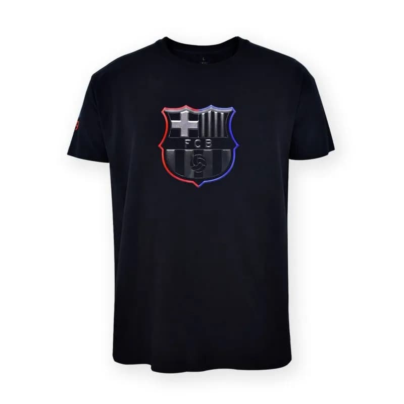 【Cross-border EU Size】Football Club Barcelona Black Cotton T-Shirt Off