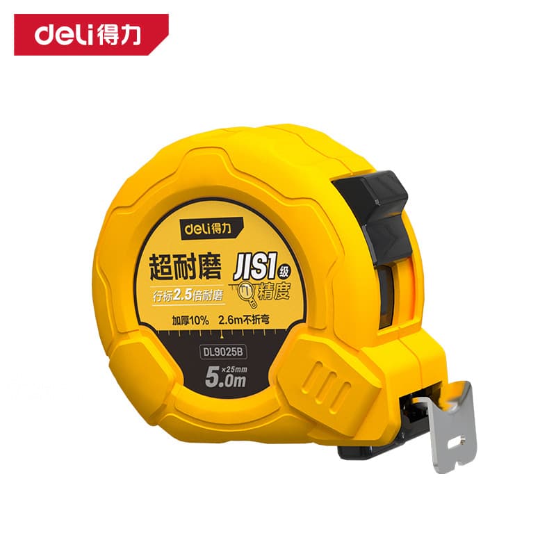 Deli (deli) DL9025B-5 meter steel tape measure box ruler telescopic ruler meter ruler metric 5m*25mm