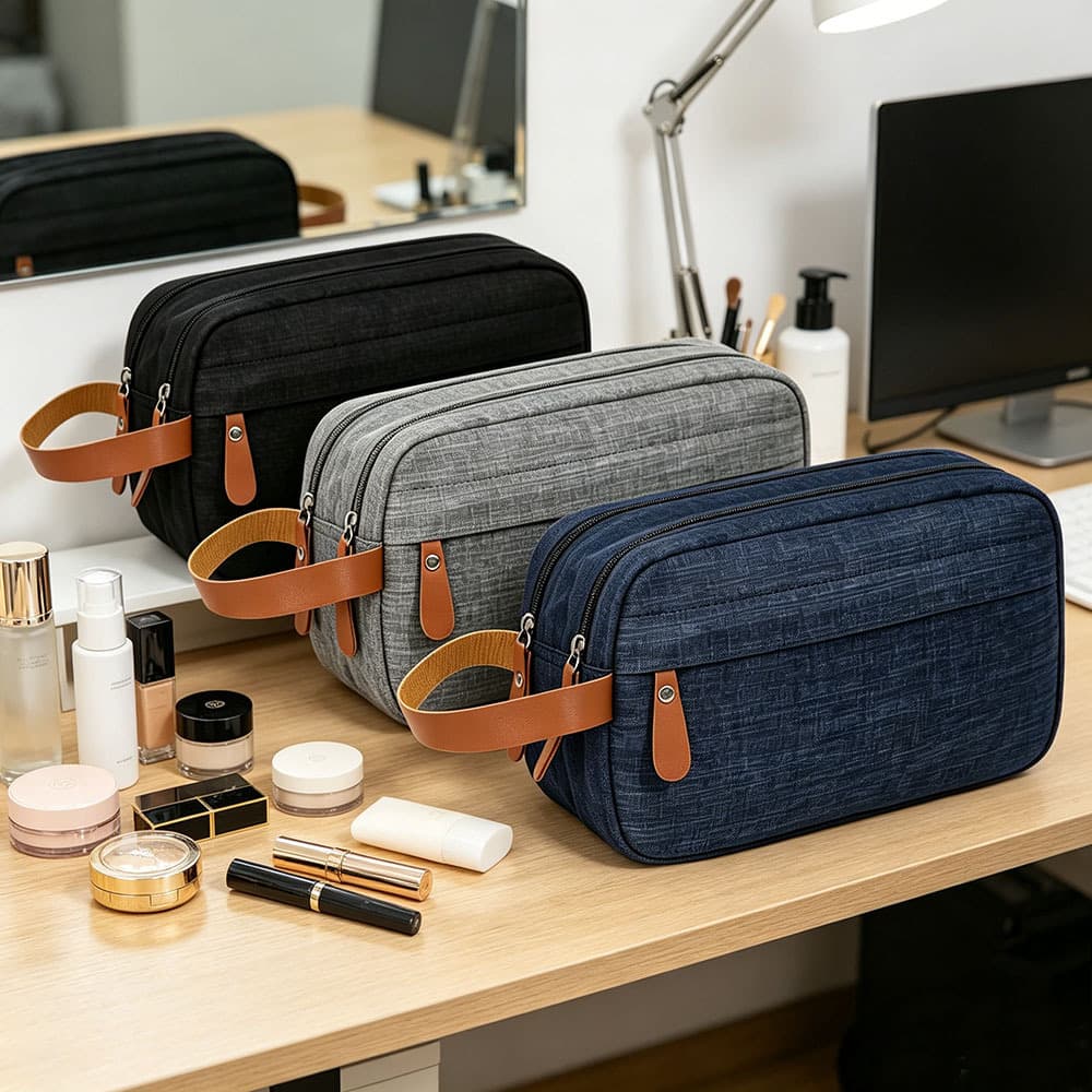 Men's travel high-end toiletry bag large capacity business trip portable handbag compartment storage bag cosmetic bag for men