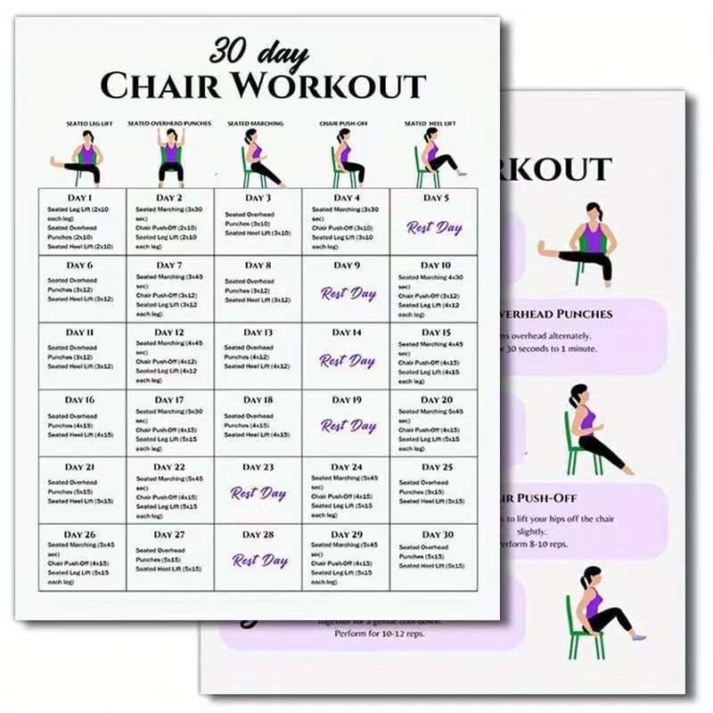 Cross-border 2025 New 30-Day Yoga Poster Exercise Challenge Family Exercise Fitness Check-in Record Chart Decoration