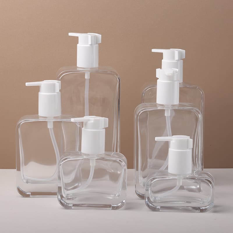 200ml cleansing honey flat square glass bottle 150ml cleansing oil bottle multi-capacity transparent hair oil foundation bottle