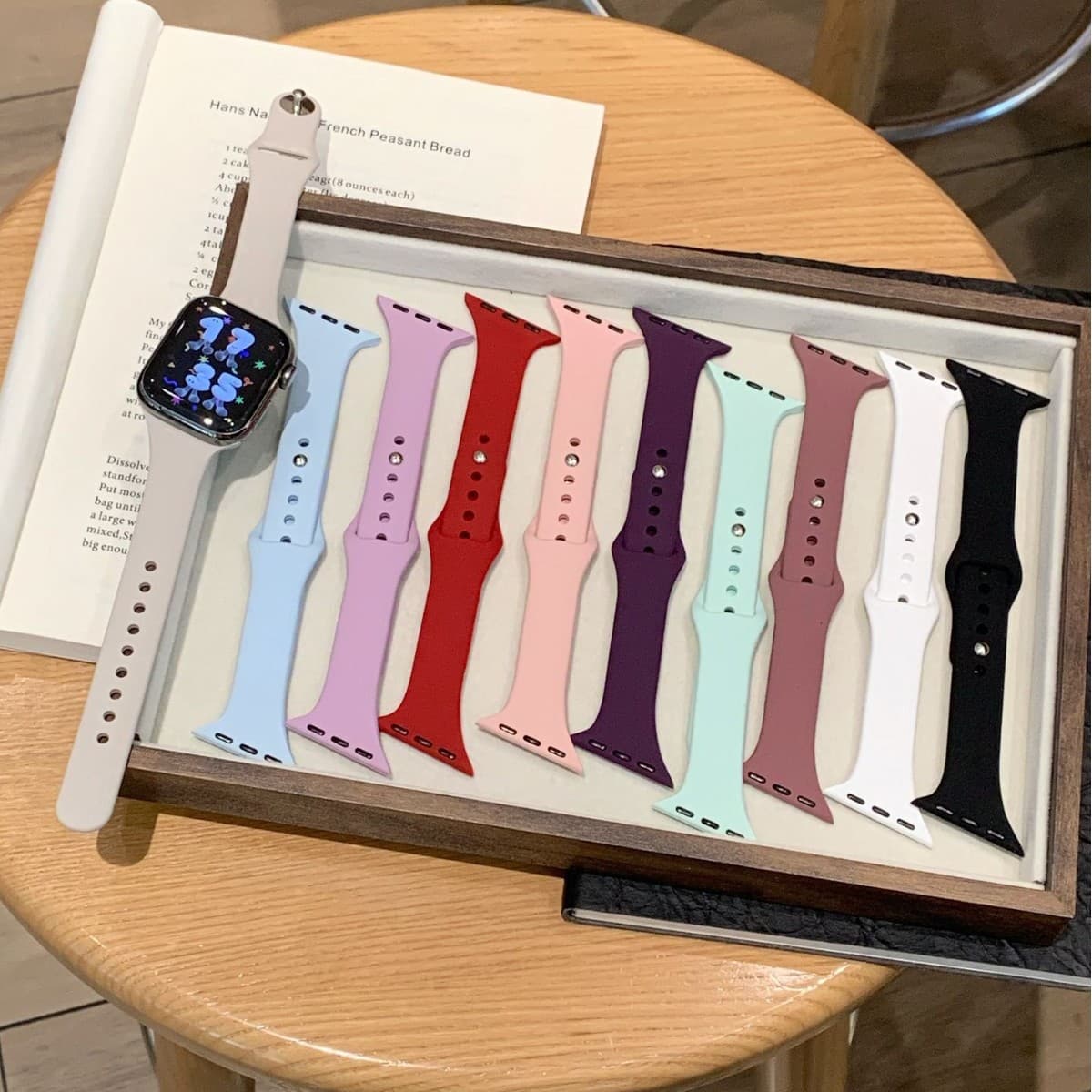 Beveled Silicone Watch Band for Apple iWatch 2 3 4 5 6 7 8 9 10 S10 Watch Strap Apple Band