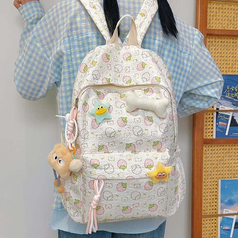 Cross-border Cute College Style Personalized Print Contrast Color Large Capacity Unisex Student School Bag Travel Casual Backpack