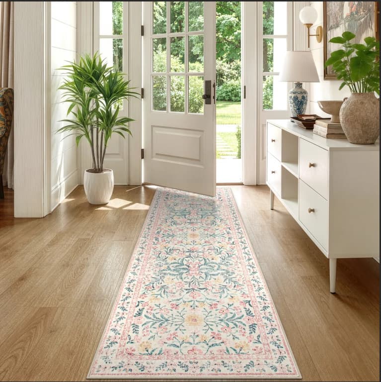 Cross-border Amazon best-selling long strip carpet, pastoral style entrance corridor, easy care decorative carpet, factory direct delivery