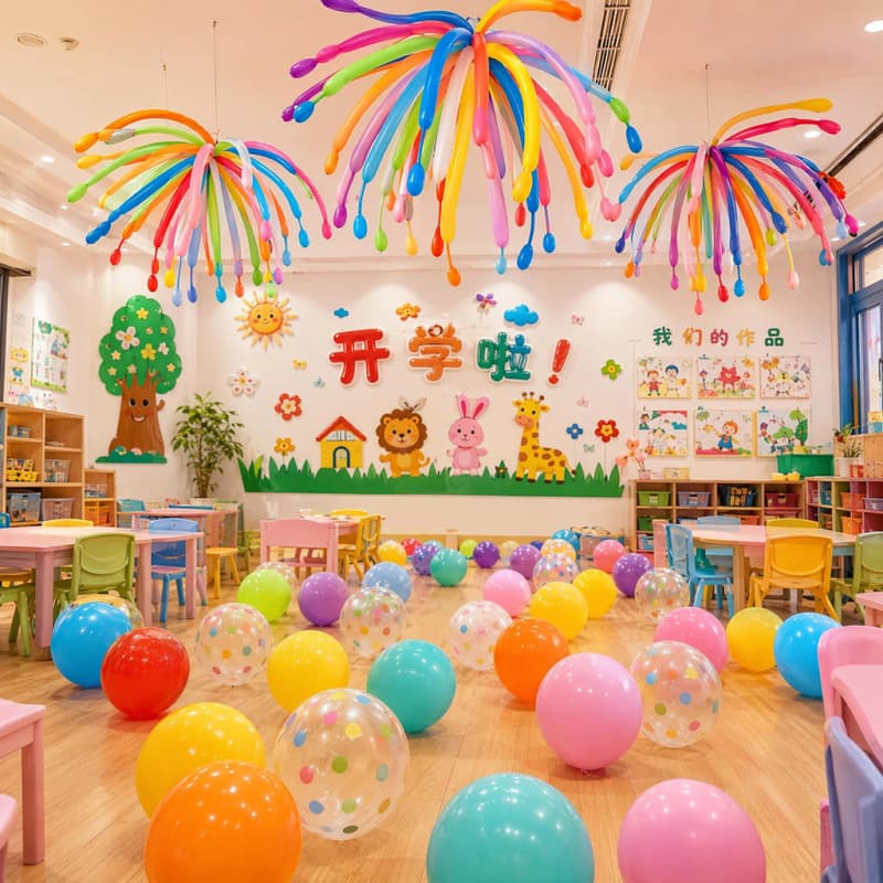 Firework Balloon Back-to-School Thickened Kindergarten Activity Classroom Cloud Balloon Decoration, First Birthday Ceremony Setup Supplies