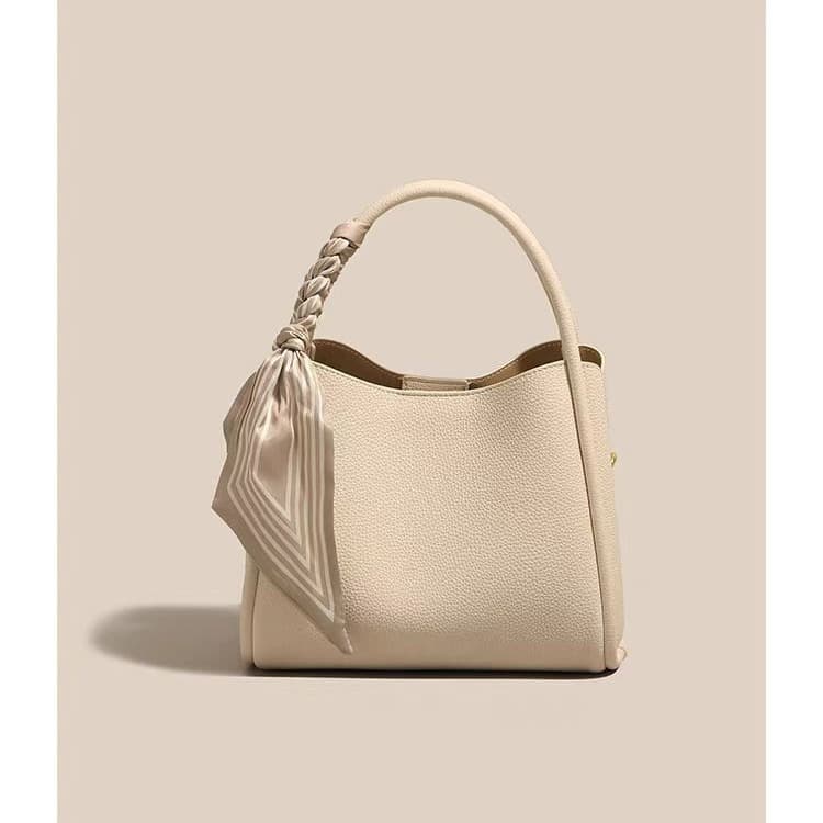 2026 New Genuine Leather Handbag Women's Basket Bucket Bag Versatile Cowhide Crossbody Bag High-end Fashion Shoulder Bag