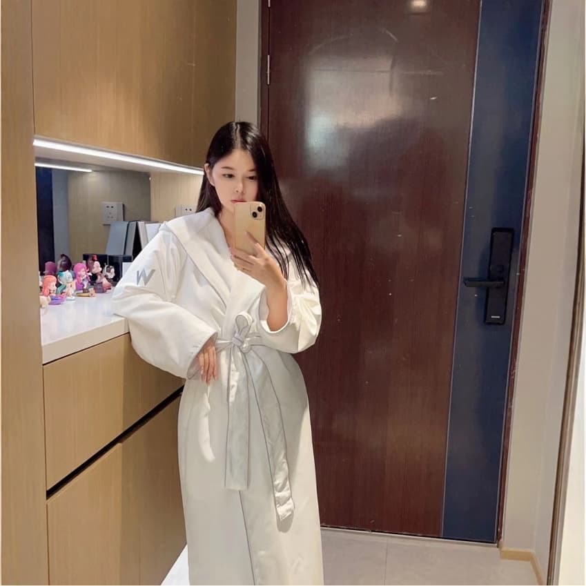 Five-Star Hotel W Bathrobe Marriott Hilton Terry Robe Fleece-Lined Beauty Salon High-End Guesthouse Bath Towel Bathrobe
