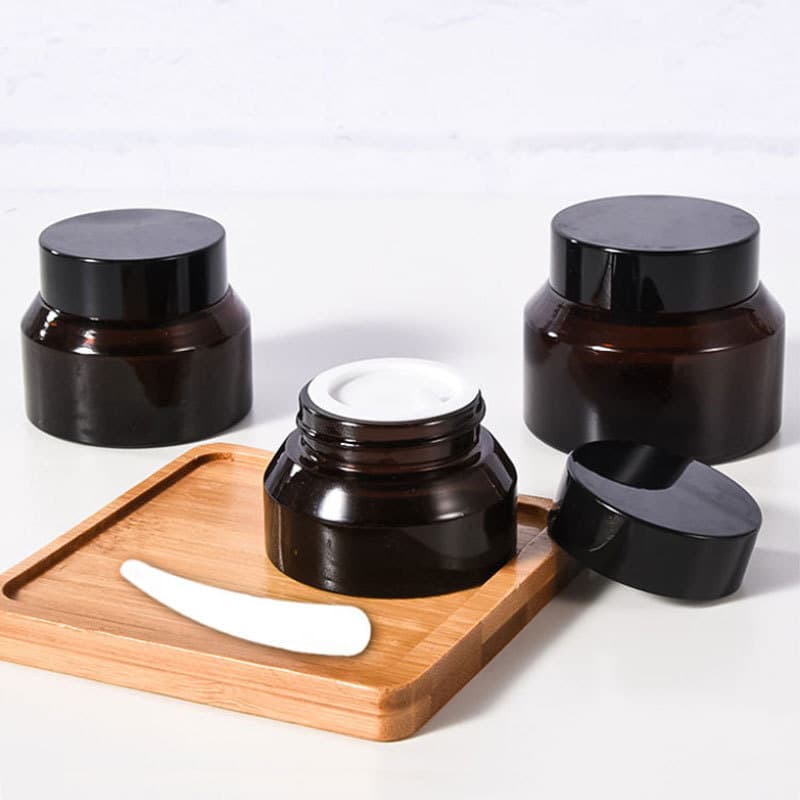 Hot selling cream bottle 15g brown slanted shoulder bottle glass bottle brown face cream bottle 30g eye cream bottle cosmetics bottle