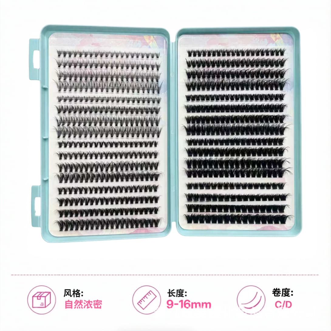 Large Volume Cluster False Lashes Book Set Cross-Border Wholesale Natural Fake Eyelashes Segmented Eye Makeup