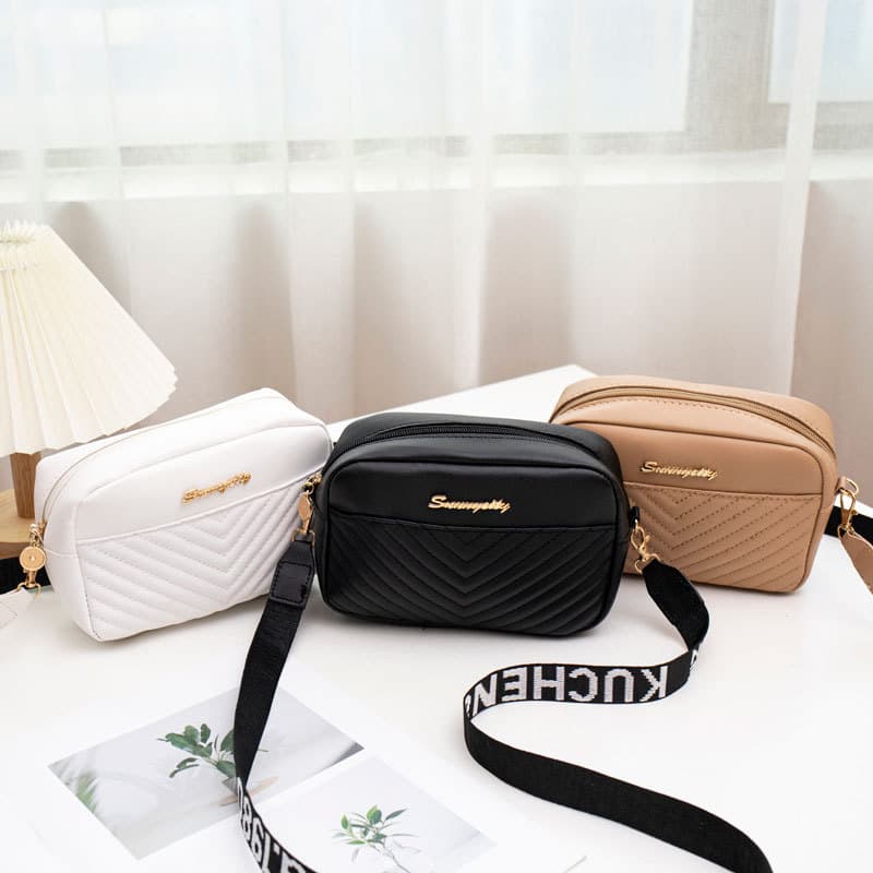 Wholesale Fashion Bags 2025 Women's Crossbody Camera Bag, Versatile Embroidered V-Pattern Handbag