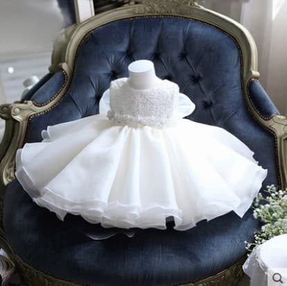 Children's Birthday Princess Dress for Girls, Flower Girl Wedding Tulle Dress, Host Piano Performance One-Year-Old Gown