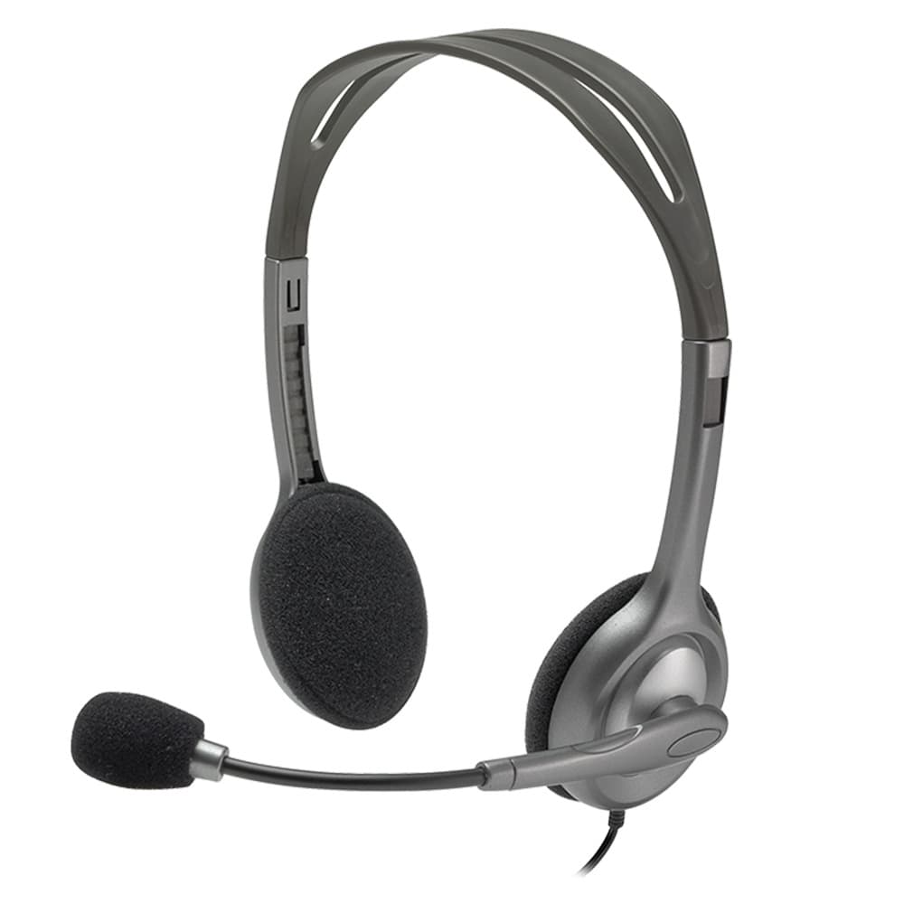 Logitech H110 Wired Headset with Microphone, Stereo Headset for Office Use
