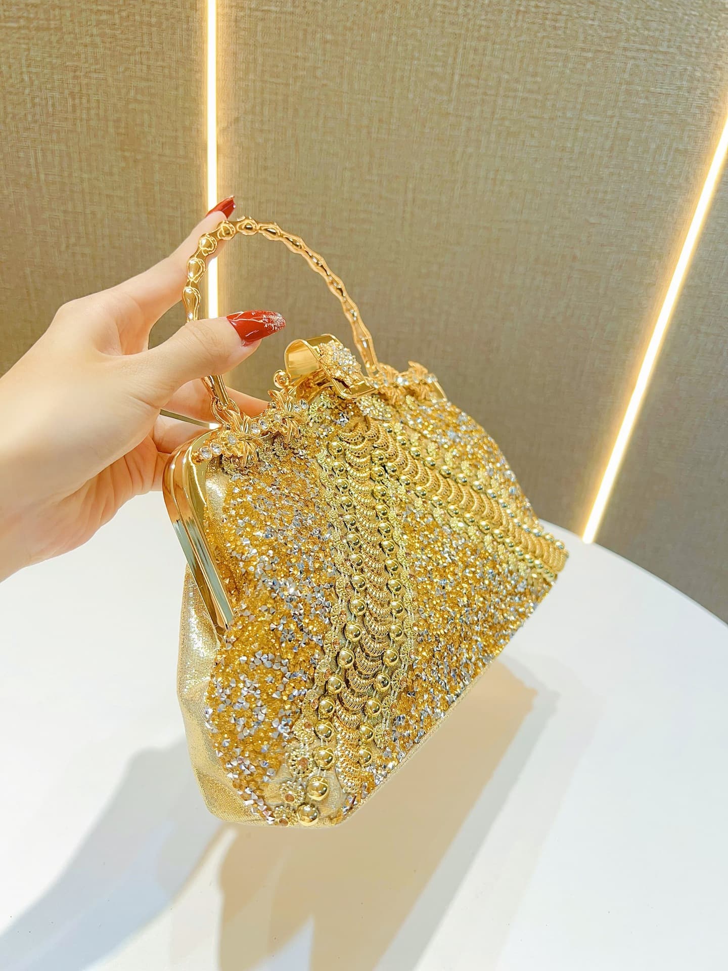 New Rhinestone Handbag Mother of the Bride Dress Bag Banquet Bag Elegant Socialite Handbag Crossbody Evening Bag
