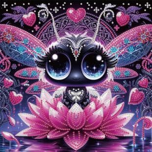 DIY Diamond Painting Cute Butterfly Portrait Theme, 5D Diamond Painting Kit, Art Diamond Painting
