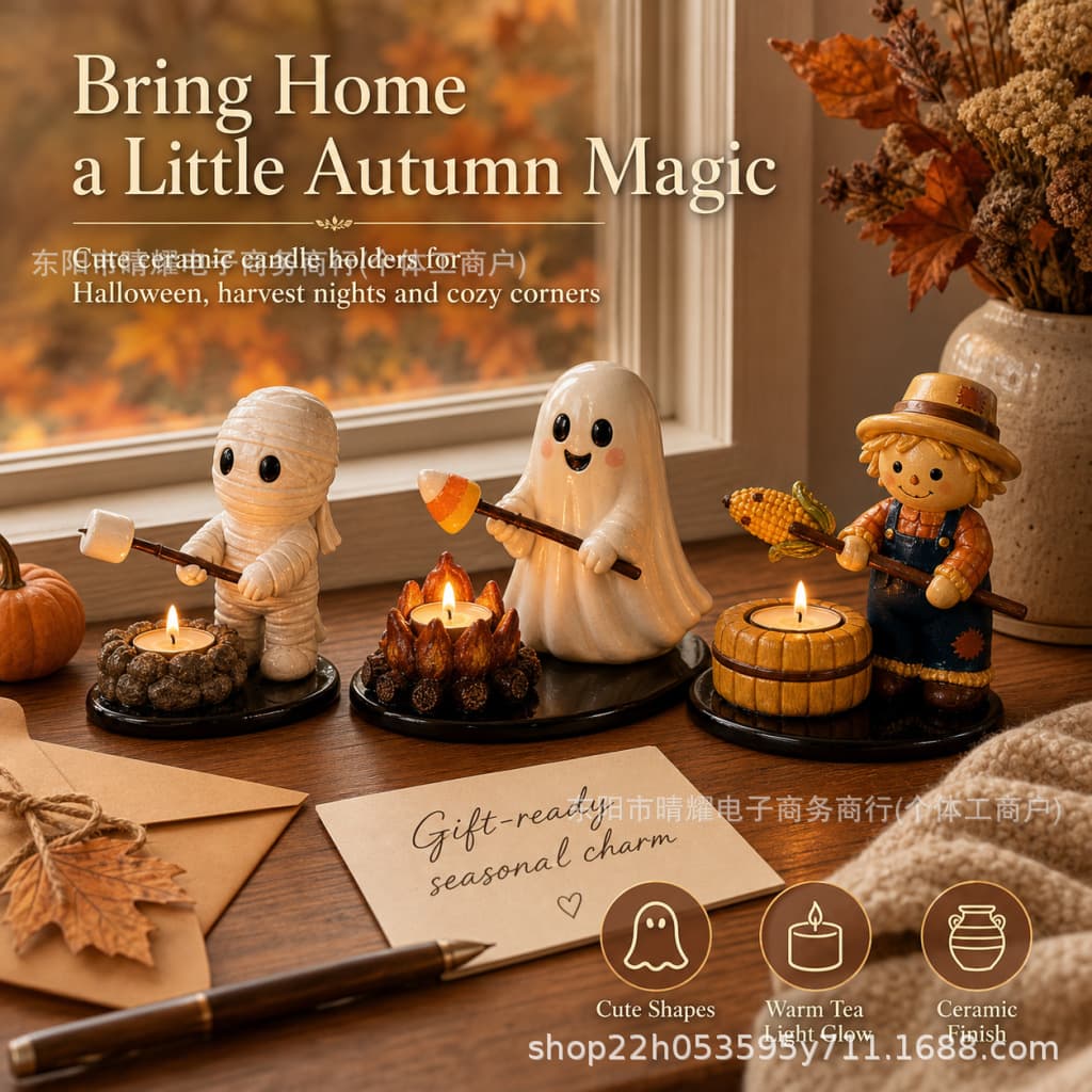 Cross-border new product Halloween Campfire Tealight Holder Halloween campfire tealight holder