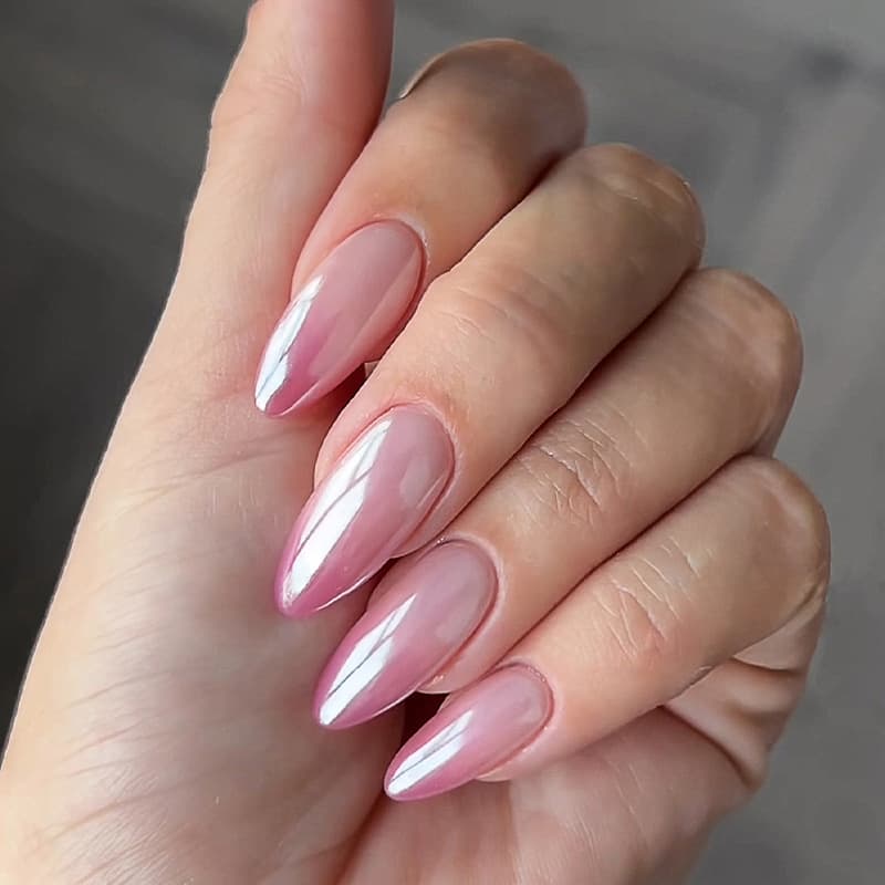 Foreign Trade Electroplated False Nails Almond Shaped Nail Tips Nail Art Tips Gradient Rose Red Nail Tips 24 Pieces