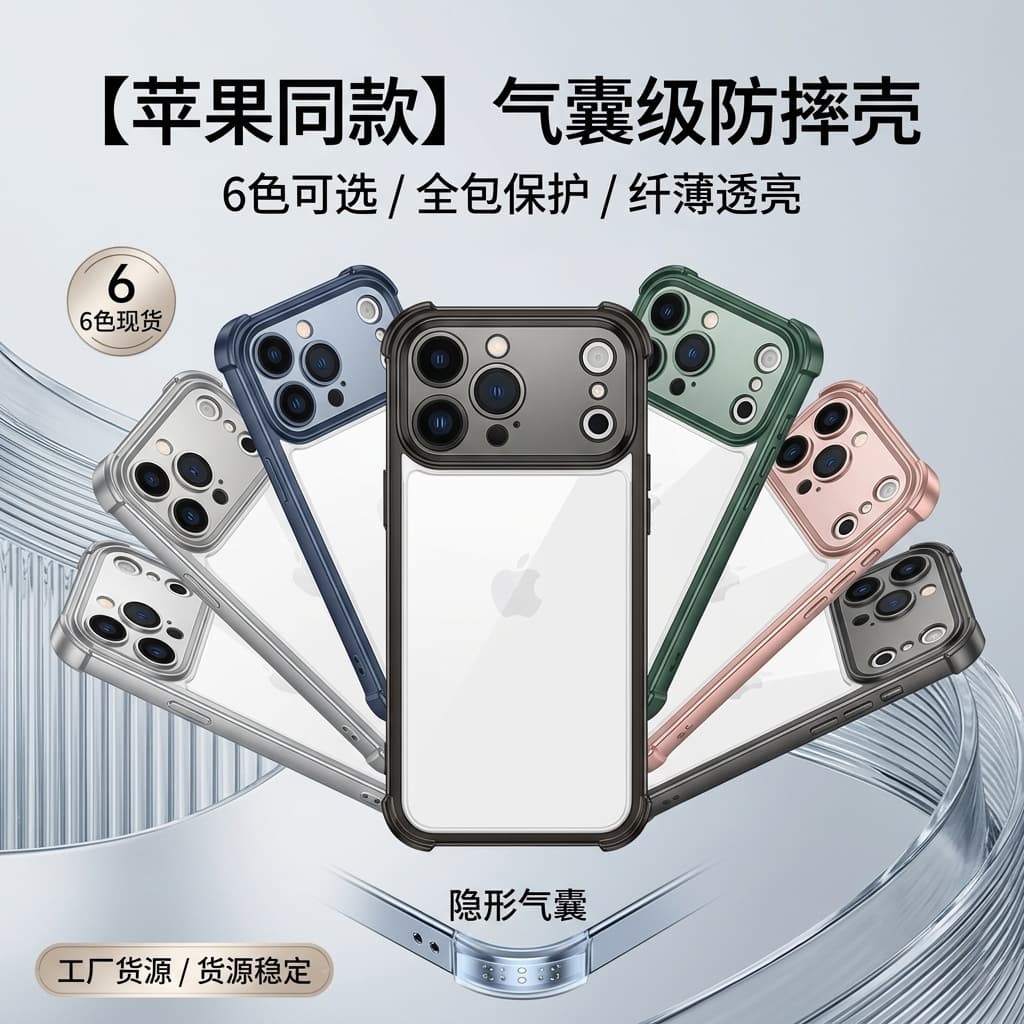 Source factory suitable for Apple mobile phone case 17promax transparent anti-fall iPhone15/14 all-inclusive warranty