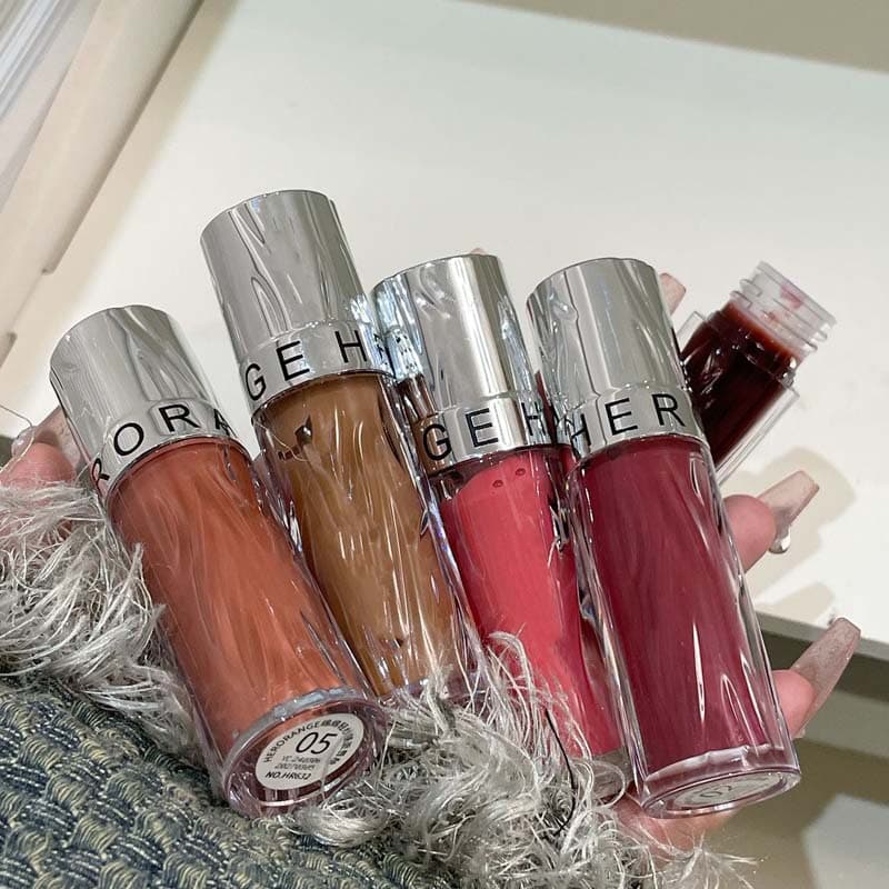Smooth gauze mirror lip glaze, clear and moisturizing water-gloss glass lip, Korean-style young girl's whitening natural lip gloss