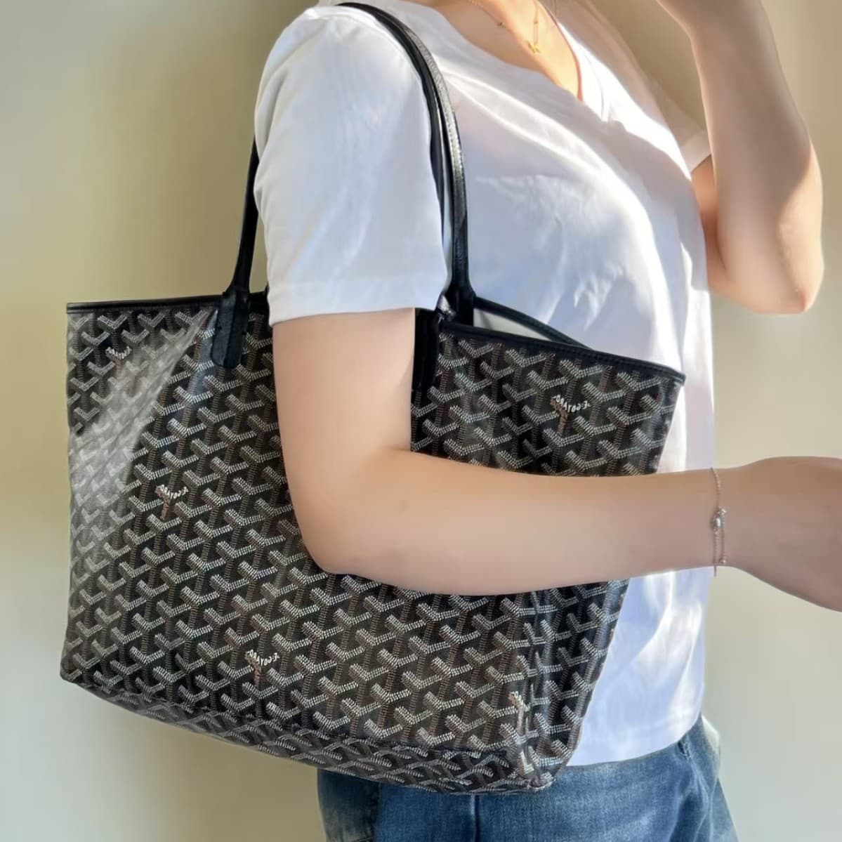 High-quality dog tooth large-capacity shopping bag Goya bag Tote Tote mommy bag shoulder bag women's armpit bag