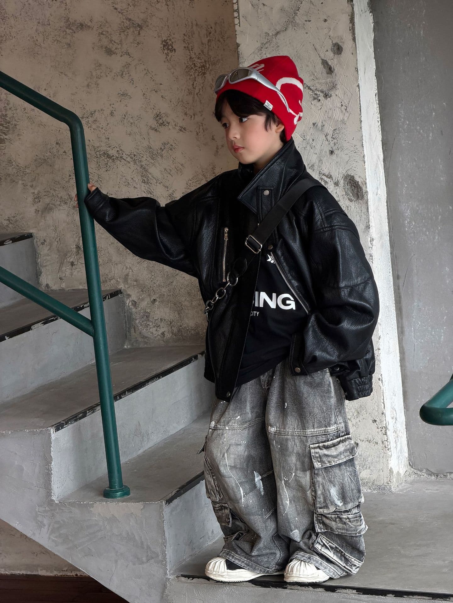 Tairu 2026 Fall New Kids Street American Casual PU Soft Leather Jacket Boys Fashion Stylish Coat