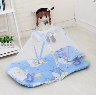 Cross-Border Large Portable Folding Baby Mosquito Net, No-Install with Sleeping Mat and Pillow, Ultra-Soft Infant Mosquito Net