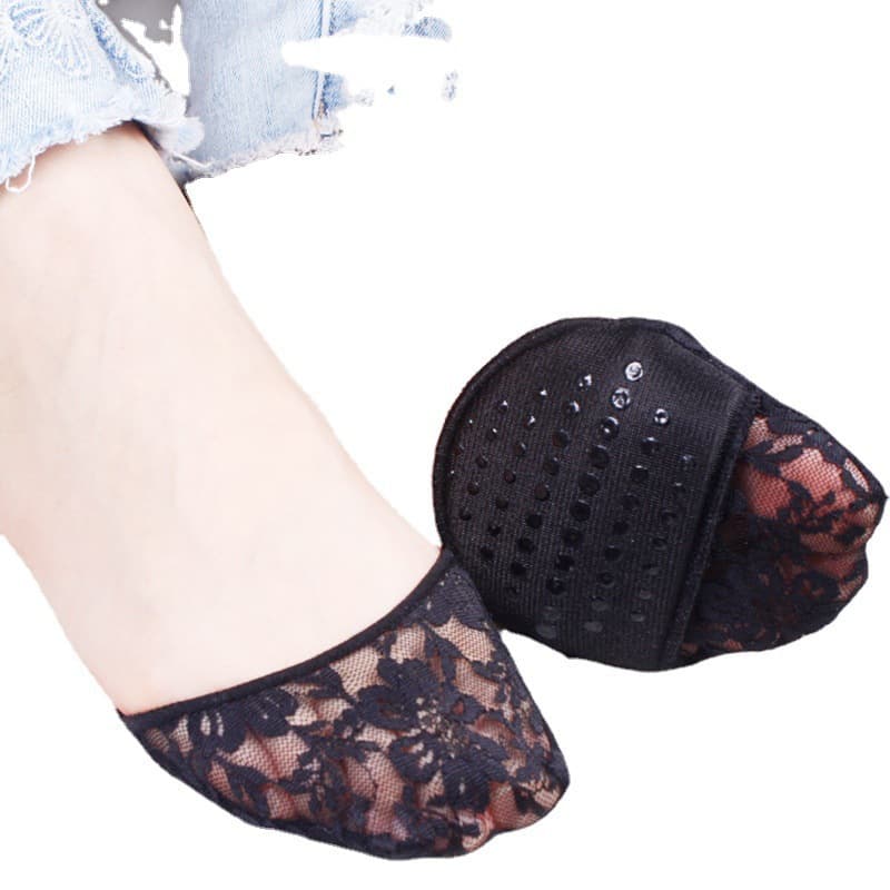 Wholesale of women's invisible half-size pads, high heel lace forefoot pads, anti-blister half sole socks, and foot cushions.