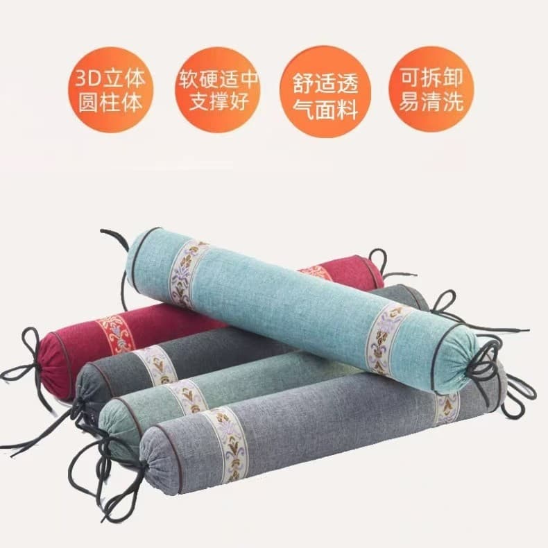 Buckwheat hull cervical pillow, adult buckwheat hull pillow, cylindrical candy pillowcase, buckwheat pillowcase, single firm pillow.