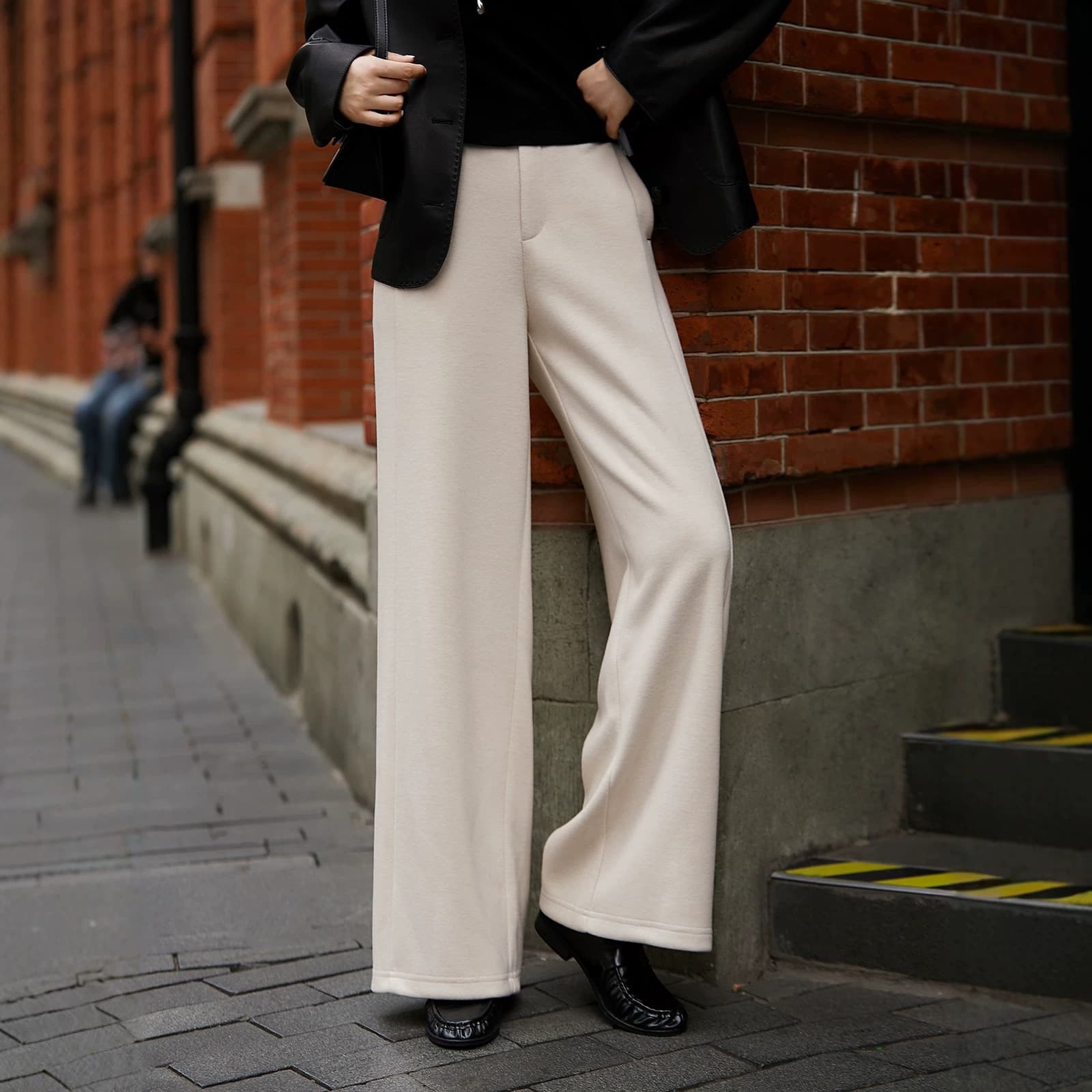 European Fit Free Pants | 2026 Winter New Arrival Stylish Textured Casual Slimming Pants with Belt