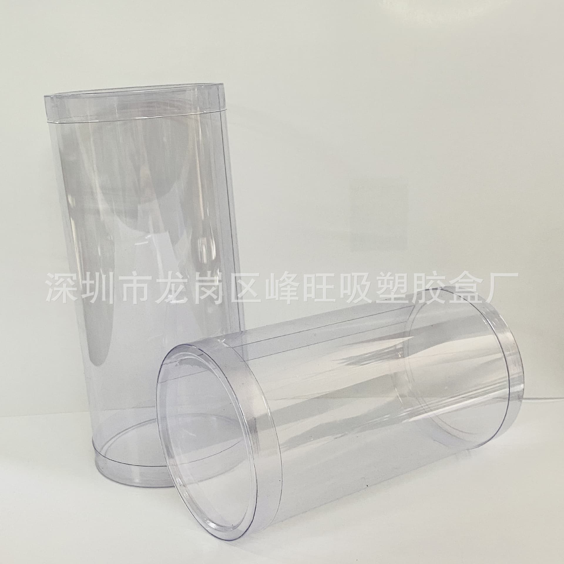 PVC transparent cylindrical blister packaging box, PET toy and food plastic box, samples available.