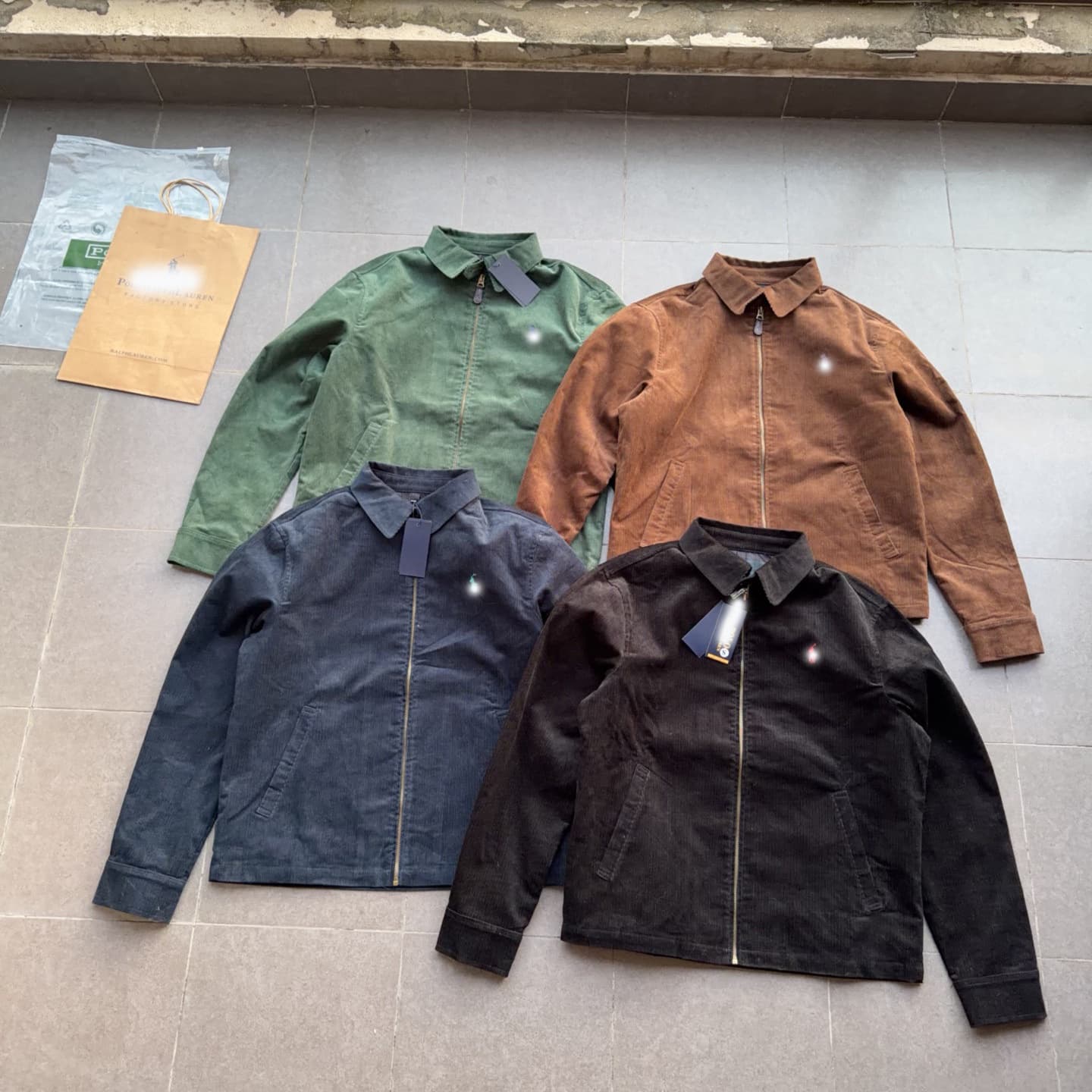 Cross-border Trade RL Ralph Lauren Vintage Wellington Jacket Autumn Winter Men's Notch Lapel Corduroy Solid Color Retro Coat