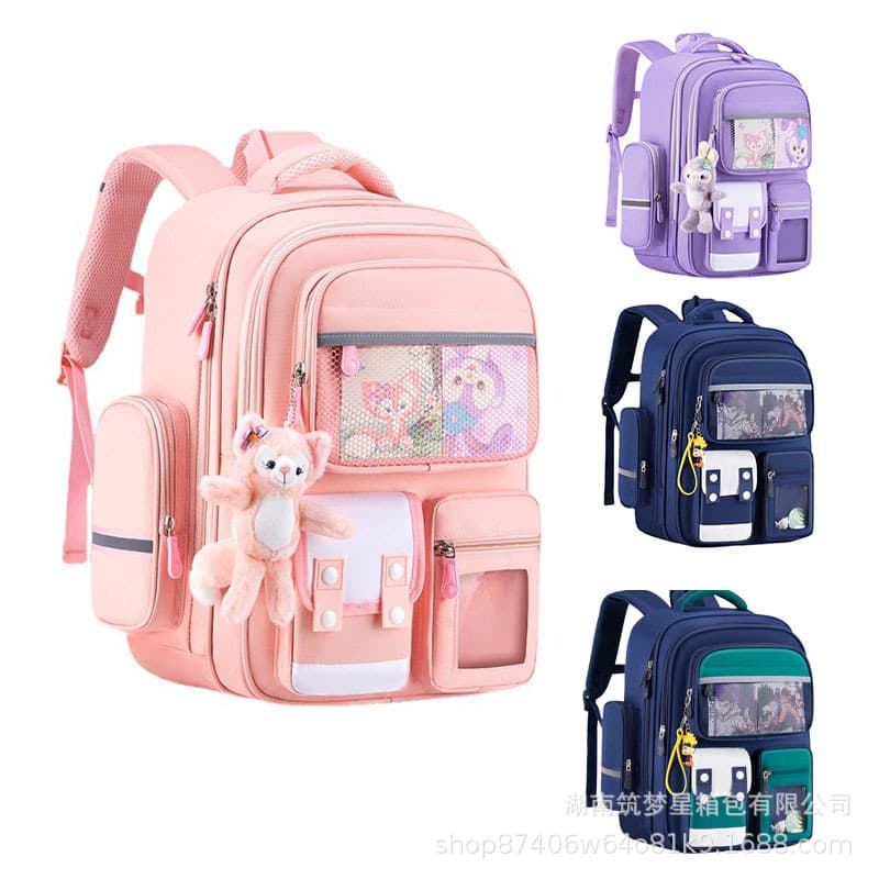 New Primary School Backpack for Boys and Girls Grades 3-6, Ultra-Light Spine-Protecting Children's Weight-Reducing Backpack