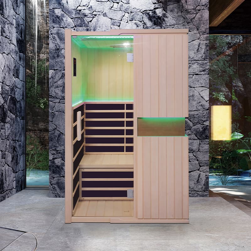 Hemlock 2-person indoor infrared sauna Caisheng factory direct sales light wave room sweat steam room red light therapy