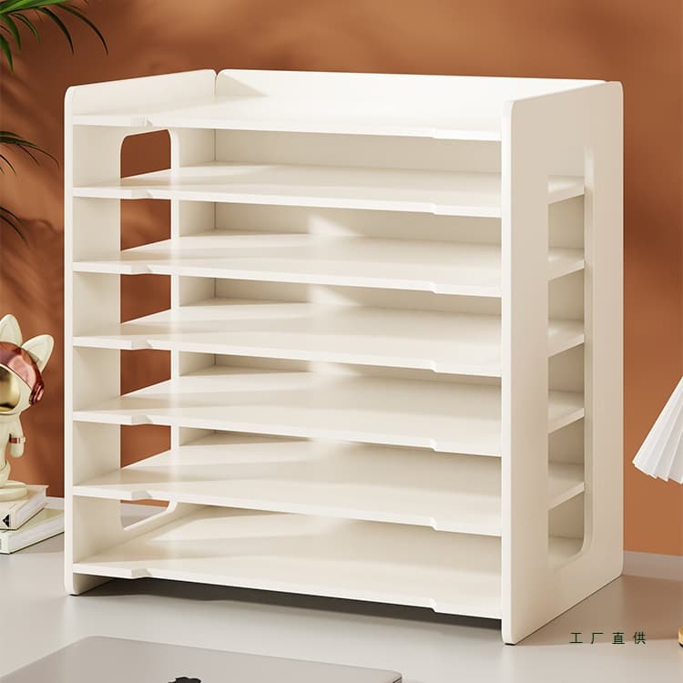 File Organizer Multi-Layer File Rack Office Desktop File Cabinet Wooden Data Cabinet Drawer Type Office Supplies