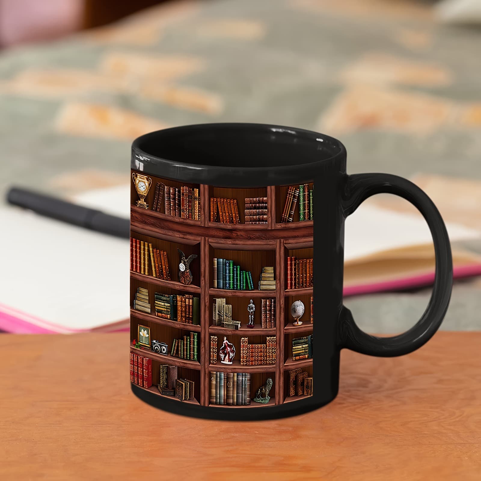 Hot-selling export ceramic 3D Bookshelf Mug, creative space design multi-purpose mug