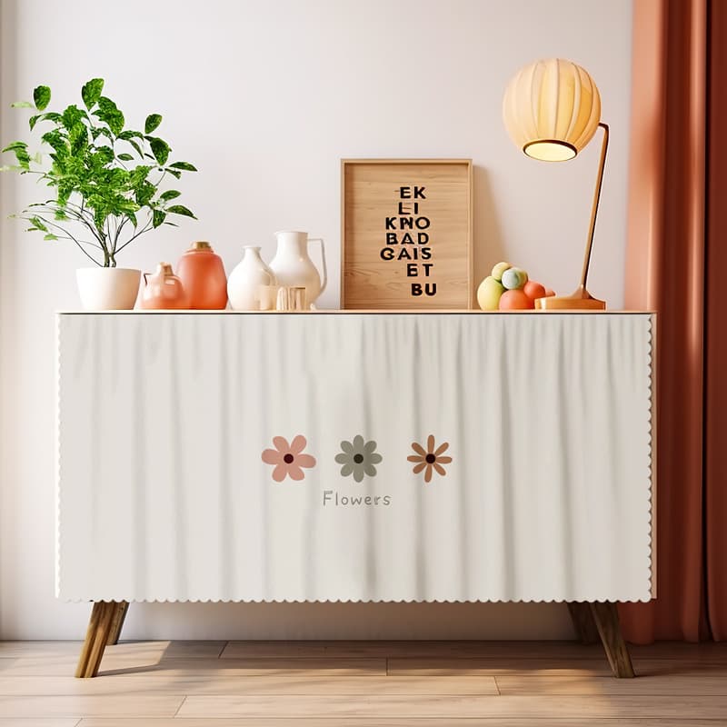 Wardrobe Cover Curtain Storage Rack Clutter Hider Kitchen Door Curtain Cabinet Pull Curtain Shoe Cabinet Bookcase Dust-Proof Curtain