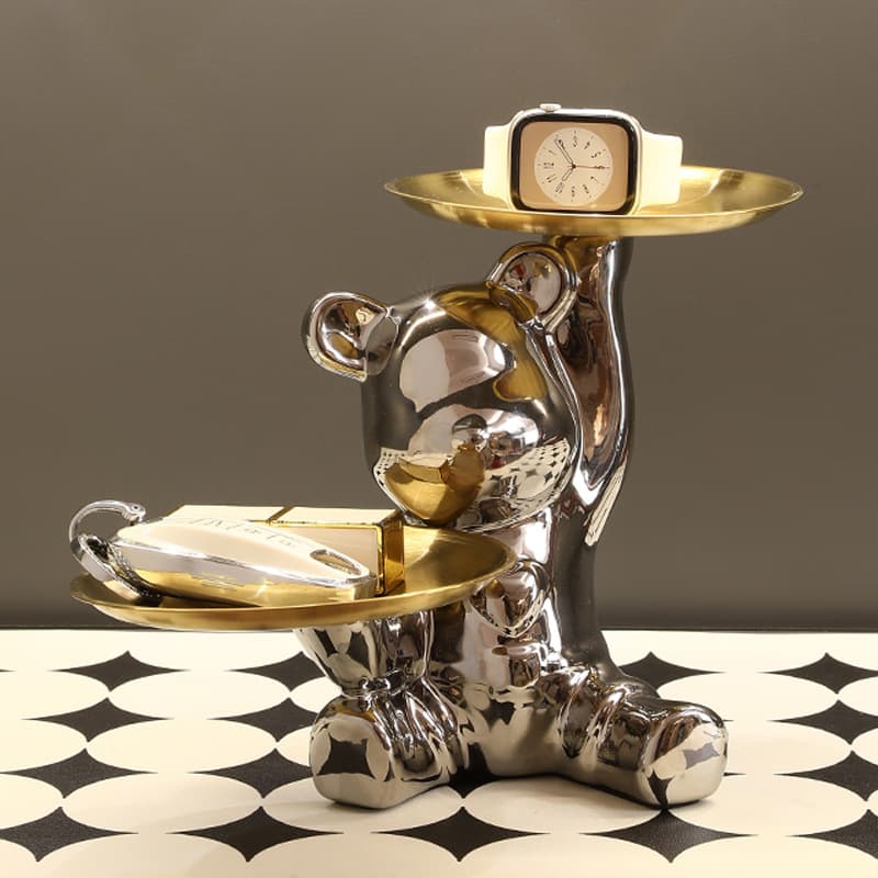 Creative Bear Key Holder Entryway Decorative Ornament Luxury Hallway Shoe Cabinet Desktop Ceramic Money Bank
