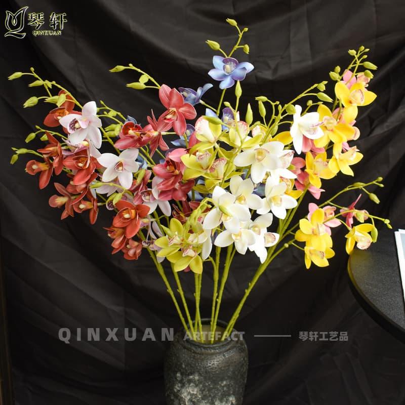 High-end Artificial Bird's Nest Orchid Flowers for Wedding Decoration, Home Living Room Ornament, Faux Magnolia and Oncidium Silk Flowers