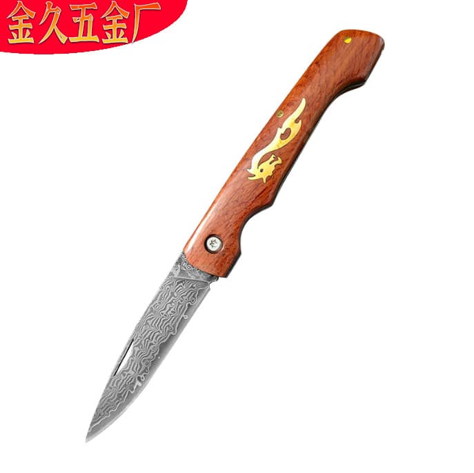 Cross-Border Best-Selling Damascus Steel Folding Multi-Purpose Knife, Fruit Knife, Meat Knife, Fruit Peeler Knife