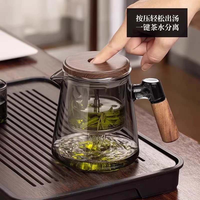 Heat-resistant glass teapot elegant cup household new one-click tea water separation tea cup high temperature resistant tea set