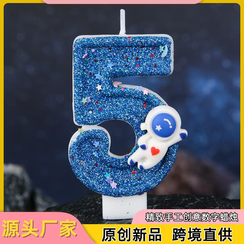Best-selling Digital Birthday Candles 0-9 Space Universe Kids Birthday Cake DIY Candle Party Decorations