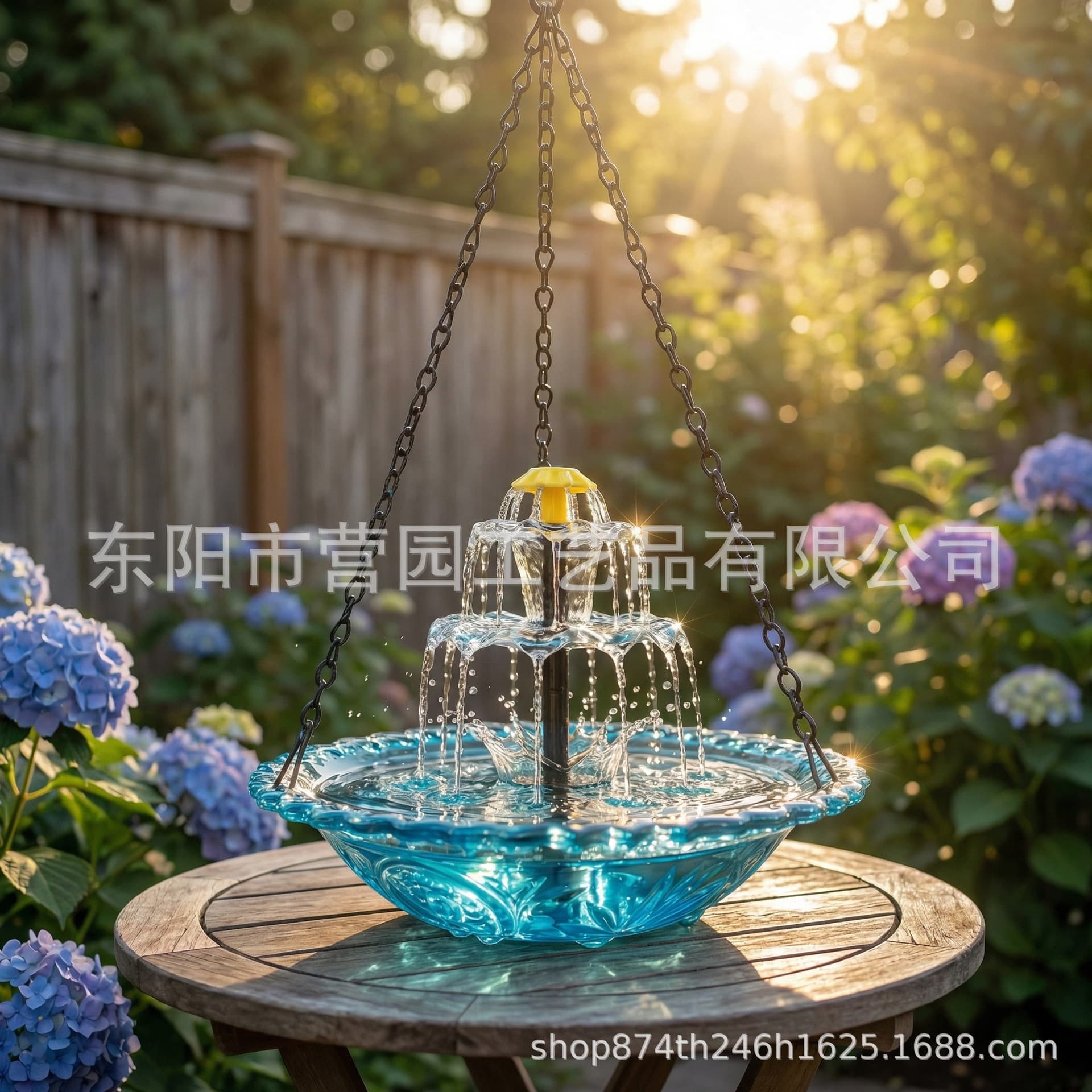 New Cross-Border Solar Bird Bath Fountain, Hanging Bird Water Dispenser