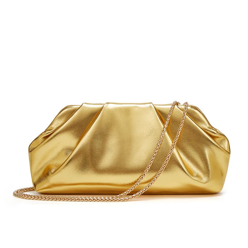 Pleated Cloud Bag Women's 2024 New Fashionable silver Portable Small Square Bag All-match Ins Chain Crossbody Bag
