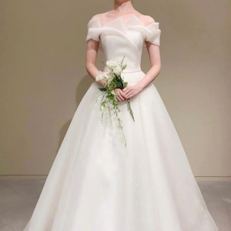Strapless French Light Wedding Dress 2026 New Forest Style Light Veil Dress Vintage Petite Going-Away Dress Mini Dress